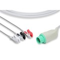 Cables & Sensors Biolight Compatible Direct-Connect ECG Cable - 3 Leads Pinch/Grabber C2357P0